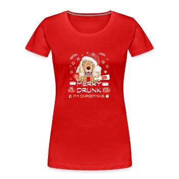 Marché de Noël Deutsch Cocker Spaniel - T-shirt bio Premium Femme - rouge - Devant - Mia (176cm)