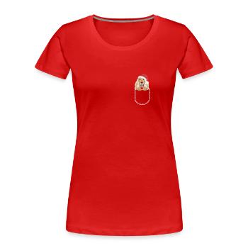 Deutsch Cocker Spaniel Joyeux Noël - T-shirt bio Premium Femme - rouge - Devant - Mia (176cm)