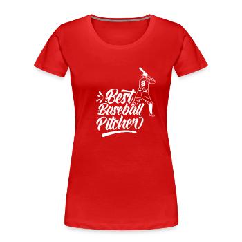 Bester Baseball-Pitcher Aller Zeiten Baseball - Frauen Premium Bio T-Shirt - Rot - Vorne - Mia (176cm)