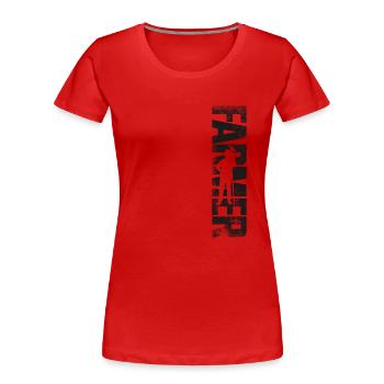 Farming Farmer Vintage Farmer - Frauen Premium Bio T-Shirt - Rot - Vorne - Mia (176cm)