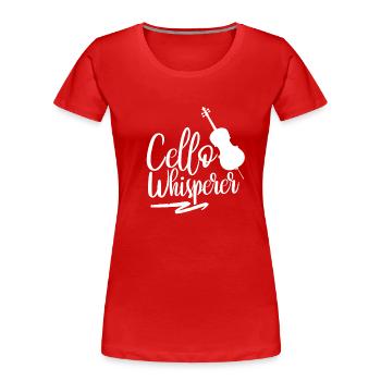 Cello-Flüsterer Musiker Cello Cellist Cellos - Frauen Premium Bio T-Shirt - Rot - Vorne - Mia (176cm)