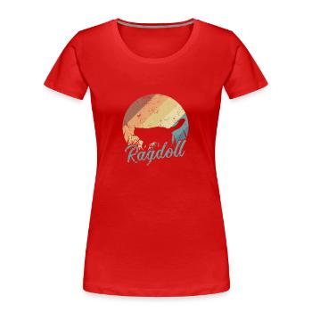 Cat Ragdoll Pet Race de chat domestique - T-shirt bio Premium Femme - rouge - Devant - Mia (176cm)