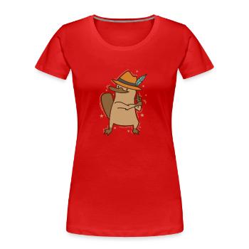 Schnabeltier spielt Polizei Australien - Frauen Premium Bio T-Shirt - Rot - Vorne - Mia (176cm)