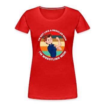 Wrestling Mama - Frauen Premium Bio T-Shirt - Rot - Vorne - Mia (176cm)