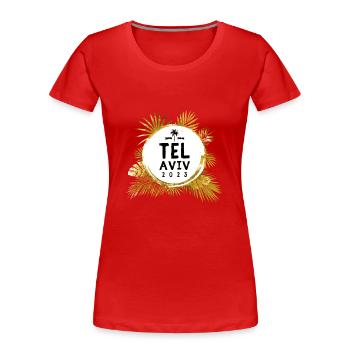 Tel Aviv 2023 coloré - T-shirt bio Premium Femme - rouge - Devant - Mia (176cm)