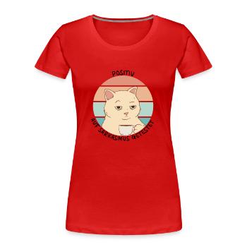Tested Positive On Being Sarcastic Cat - Women's Premium Organic T-Shirt - red - Front - Mia (176cm)