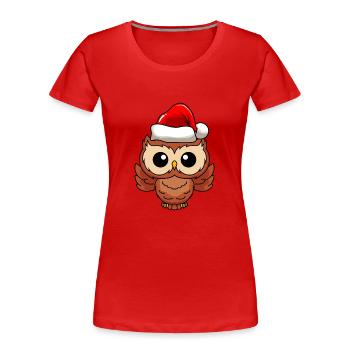 Chouette BD Noël - T-shirt bio Premium Femme - rouge - Devant - Mia (176cm)