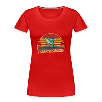 Tyrannosaurus Dinosaur Children Dino Gift - Women's Premium Organic T-Shirt - red - Front - Mia (176cm)