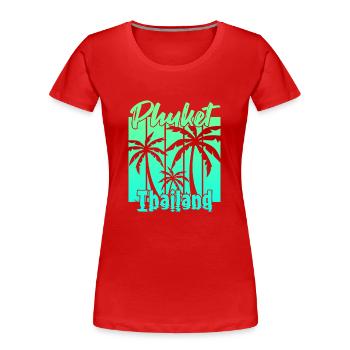 Phuket Thailand Sonnenuntergang - Frauen Premium Bio T-Shirt - Rot - Vorne - Mia (176cm)