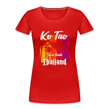 Ko Tao Sairee Beach Thailand - Frauen Premium Bio T-Shirt - Rot - Vorne - Mia (176cm)