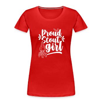 Fier camp du clan scout scout - T-shirt bio Premium Femme - rouge - Devant - Mia (176cm)