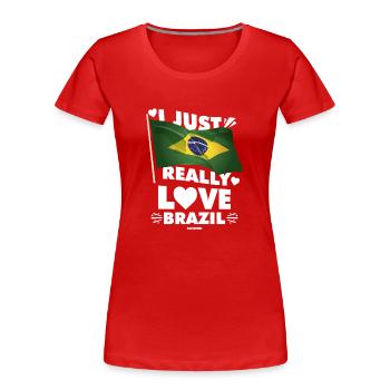 Brasilien Rio de Janeiro Südamerika Geschenk - Frauen Premium Bio T-Shirt - Rot - Vorne - Mia (176cm)