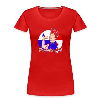 Panamanian Girl Latina Woman Panama Flag Gift - Women's Premium Organic T-Shirt - red - Front - Mia (176cm)