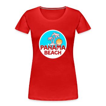 Panama Beach Sunshine Palmiers Terres tropicales - T-shirt bio Premium Femme - rouge - Devant - Mia (176cm)
