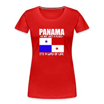 Panama Way Of Life Cadeau de drapeau panaméen - T-shirt bio Premium Femme - rouge - Devant - Mia (176cm)