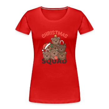 Ours Arbre de Noël Escouade de Noël Ours - T-shirt bio Premium Femme - rouge - Devant - Mia (176cm)