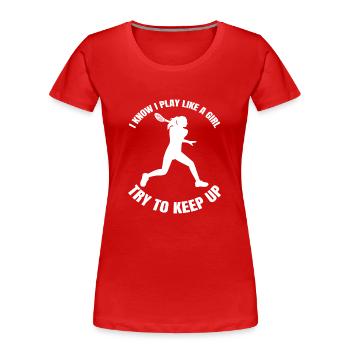 Tennis Girls Tennis Club Woman Tennis Player - Women's Premium Organic T-Shirt - red - Front - Mia (176cm)