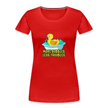 Canards en caoutchouc Canard Duck Lovers Salle de bain - T-shirt bio Premium Femme - rouge - Devant - Mia (176cm)