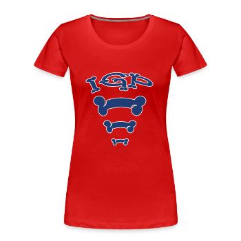 IGP bone - Women's Premium Organic T-Shirt - red - Front - Mia (176cm)