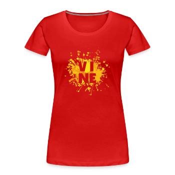 Vine Letter Color Splash - Frauen Premium Bio T-Shirt - Rot - Vorne - Mia (176cm)