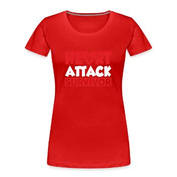 Überlebender Eines Herzinfarkts Herzinfarkt - Frauen Premium Bio T-Shirt - Rot - Vorne - Mia (176cm)