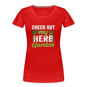 View my herb garden Herbs - Women's Premium Organic T-Shirt - red - Front - Mia (176cm)