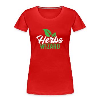Herb Wizard Herb Garden Herb Herbalism - Women's Premium Organic T-Shirt - red - Front - Mia (176cm)