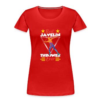 Bester Speerwerfer Aller Zeiten Speerwerfen Speer - Frauen Premium Bio T-Shirt - Rot - Vorne - Mia (176cm)
