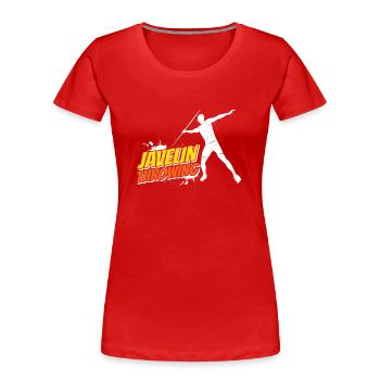 Speerwerfen Speerwerfer Speerwurf Speer - Frauen Premium Bio T-Shirt - Rot - Vorne - Mia (176cm)