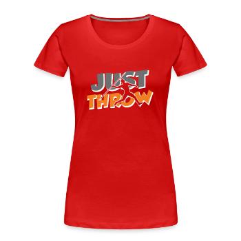 Einfach Werfen Speerwerfer Speerwerfen Speerwurf - Frauen Premium Bio T-Shirt - Rot - Vorne - Mia (176cm)