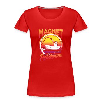 Magnetfischer Magnet Magnetfischen - Frauen Premium Bio T-Shirt - Rot - Vorne - Mia (176cm)