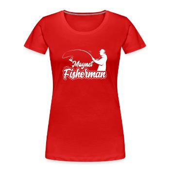Magnetfischer Magnet Magnetfischen - Frauen Premium Bio T-Shirt - Rot - Vorne - Mia (176cm)