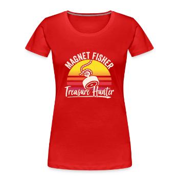 Magnetfischer Schatzsucher Magnet Magnetfischen - Frauen Premium Bio T-Shirt - Rot - Vorne - Mia (176cm)