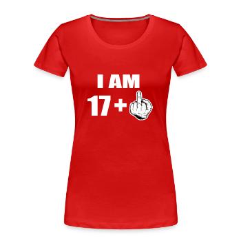 18th birthday - Women's Premium Organic T-Shirt - red - Front - Mia (176cm)