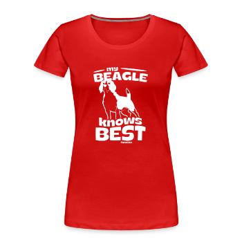 Beagle - Frauen Premium Bio T-Shirt - Rot - Vorne - Mia (176cm)
