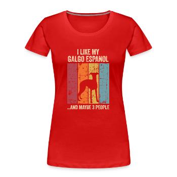 Galgo Espanol Chien Chien Propriétaire Chien - T-shirt bio Premium Femme - rouge - Devant - Mia (176cm)