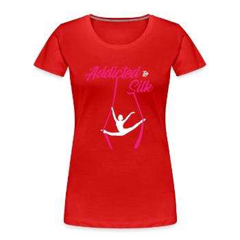 Gagnant de l’air. Soie aérienne - T-shirt bio Premium Femme - rouge - Devant - Mia (176cm)