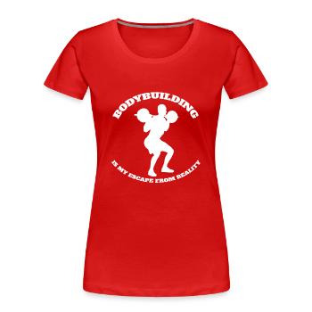 Bodybuilder Fitness Muskel Krafttraining Sportler - Frauen Premium Bio T-Shirt - Rot - Vorne - Mia (176cm)