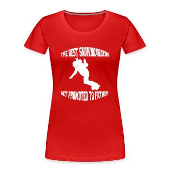 Snowboard Father Winter Sports Snowboarder Papa - Women's Premium Organic T-Shirt - red - Front - Mia (176cm)