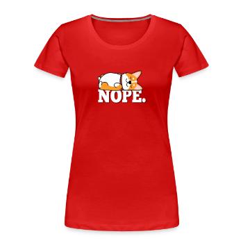 Corgi - Frauen Premium Bio T-Shirt - Rot - Vorne - Mia (176cm)