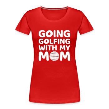 Golfspieler Golfer Golfschläger Golfen Golf Mutter - Frauen Premium Bio T-Shirt - Rot - Vorne - Mia (176cm)