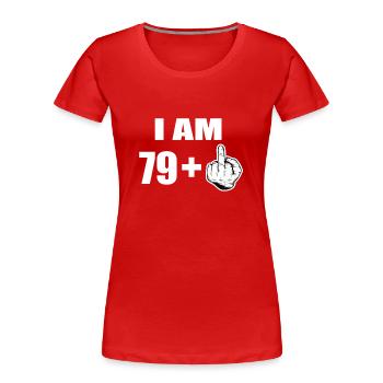 80th birthday - Women's Premium Organic T-Shirt - red - Front - Mia (176cm)