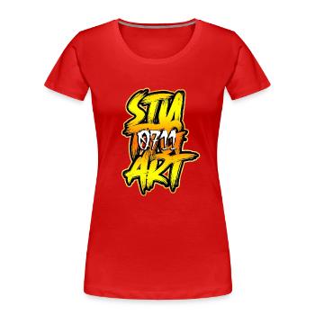 Stuttgart 0711 - Frauen Premium Bio T-Shirt - Rot - Vorne - Mia (176cm)