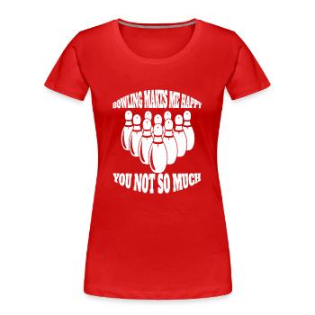 Kegeln Bowling Kegel Bowler Bowlingkugel Geschenk - Frauen Premium Bio T-Shirt - Rot - Vorne - Mia (176cm)