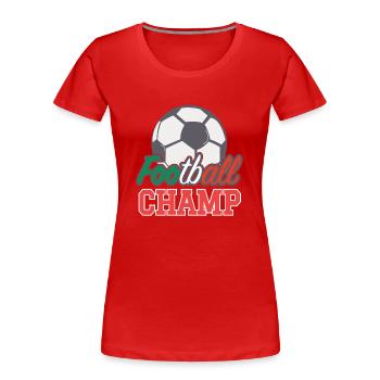 Fußballer Geschenk Fußball Geburtstag - Frauen Premium Bio T-Shirt - Rot - Vorne - Mia (176cm)