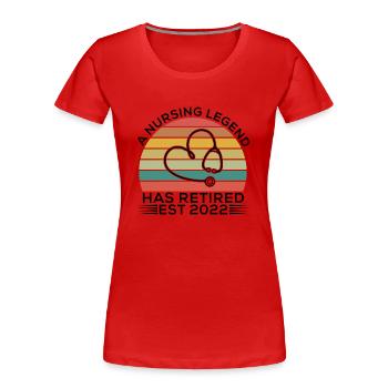 Krankenschwestern Rentnerin Rente 2022 - Frauen Premium Bio T-Shirt - Rot - Vorne - Mia (176cm)