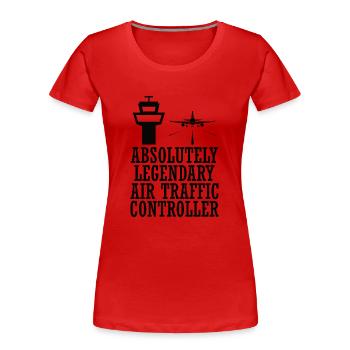 Fluglotse Luftverkehr Towerlotse Flugbegleiter - Frauen Premium Bio T-Shirt - Rot - Vorne - Mia (176cm)