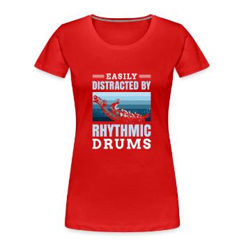 Easily deflectable rhythmic drums for - Women's Premium Organic T-Shirt - red - Front - Mia (176cm)