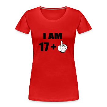 18th birthday - Women's Premium Organic T-Shirt - red - Front - Mia (176cm)