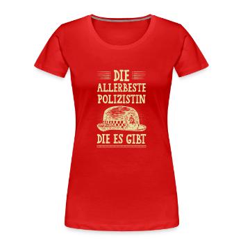 Allerbeste Polizistin - Frauen Premium Bio T-Shirt - Rot - Vorne - Mia (176cm)